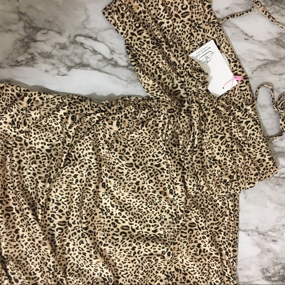 Vicious Leopard Front Tie Crop Top and Skirt Set - Picture 6 of 6